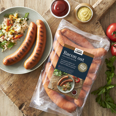 Bacon ost frankfurter grillpølse